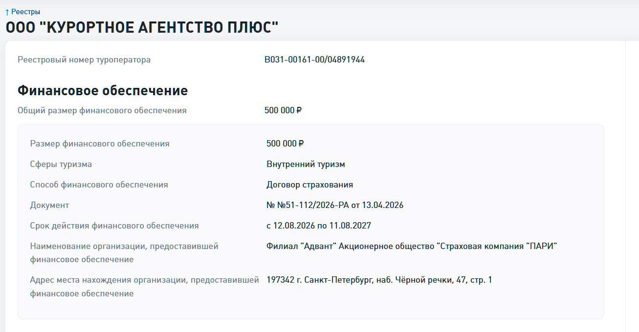 Выписка из реестра туроператоров — страница 2